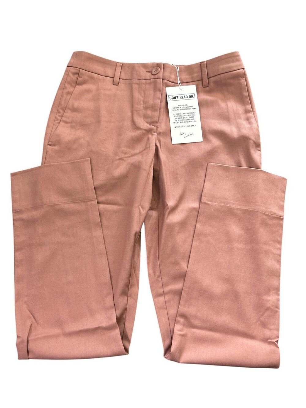 Wildfang The Empower Trouser Rose Brown Tapered Leg Pants Size 4 Slight Crop NWT